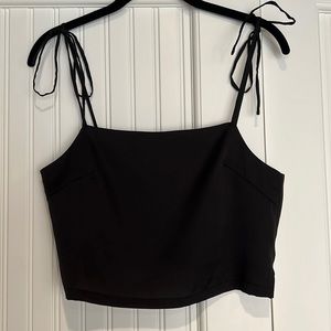 Brandy Melville black crop top with bow tie straps